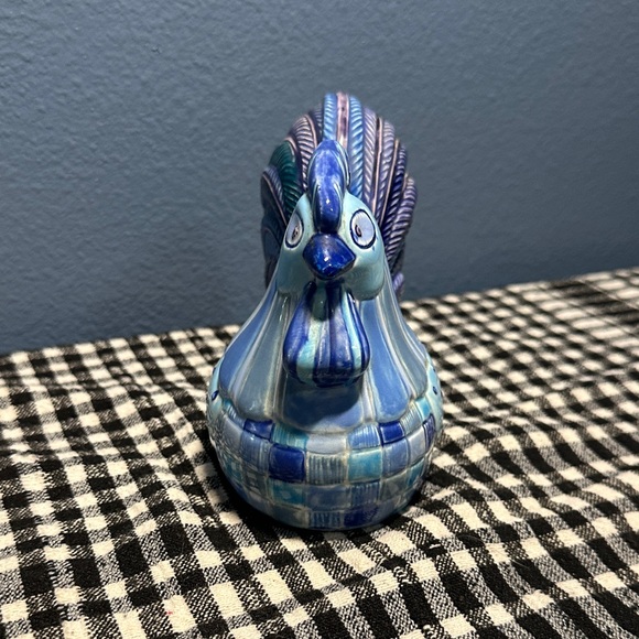 Blue Ceramic Rooster Figurine - Picture 2 of 7